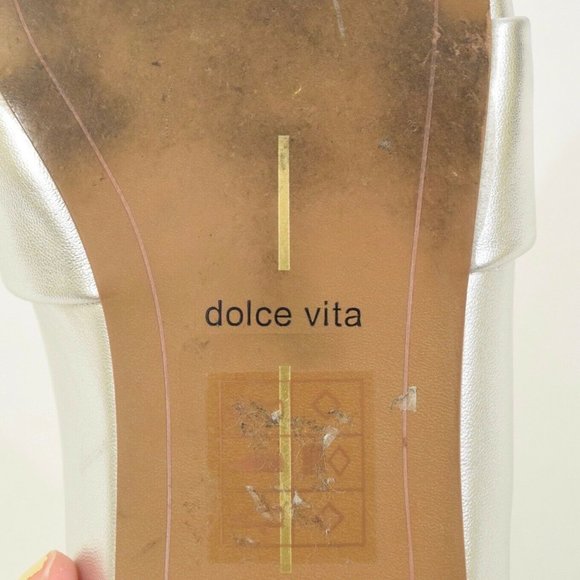 Dolce Vita Metallic Silver Vegan Leather Loafers - Picture 8 of 8